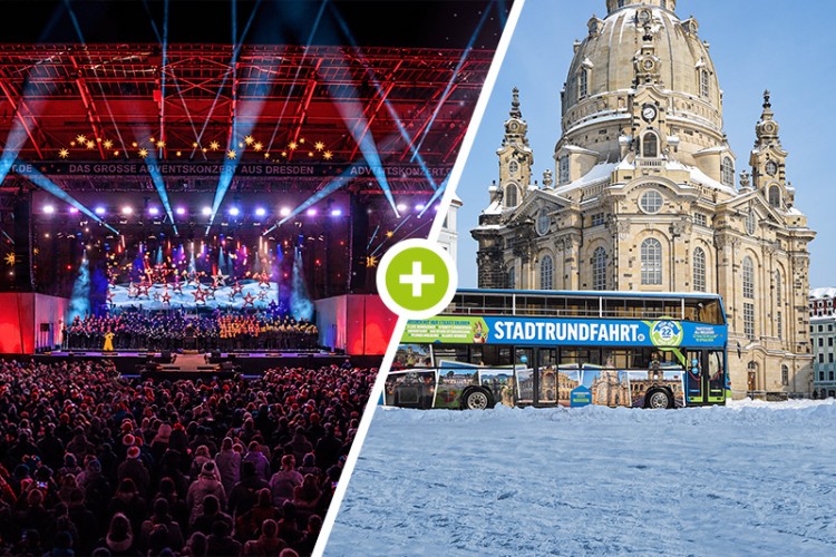 Adventskonzert Dresden 2026 im Rudolf-Harbig-Stadion & Tagesticket Große Stadtrundfahrt