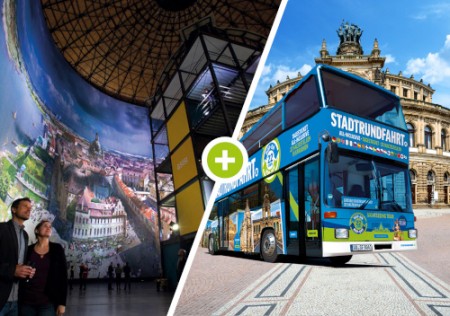 Kombiticket: Eintritt Panometer & Tagesticket Stadtrundfahrt Hop on Hop off